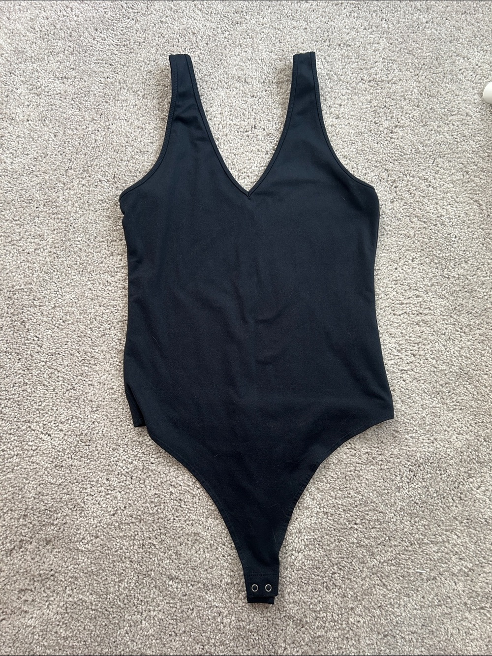 Abercrombie & Fitch Black V-Neck One-Piece Bodysuit